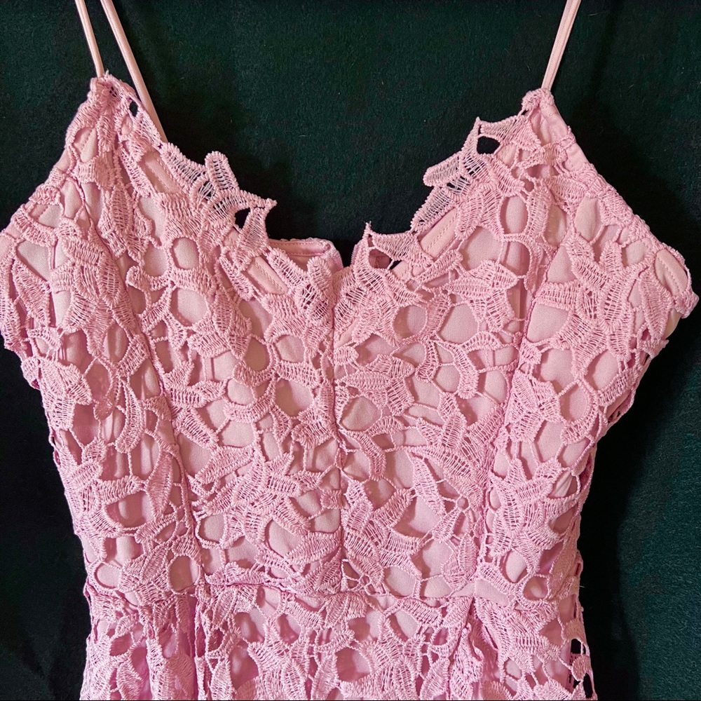 SOLD Rue21 sz L light pink crochet dress lined strappy sundress - Picture 5 of 9